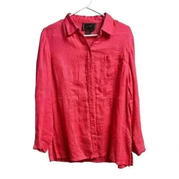 Diane Gilman 100% Linen Button Down‎ - Picture 1 of 6